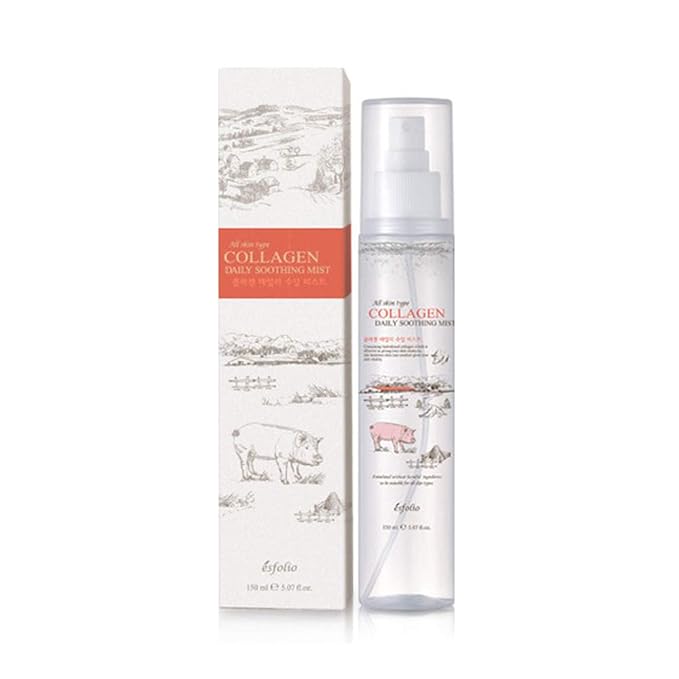 esfolio Collagen Daily Hydrating Face Mist Moisturizing Facial Spray Lightweight Skin Refresh Spray Fine Mist Daily Skincare Hydration Routine Korean Beauty 5.07 fl oz