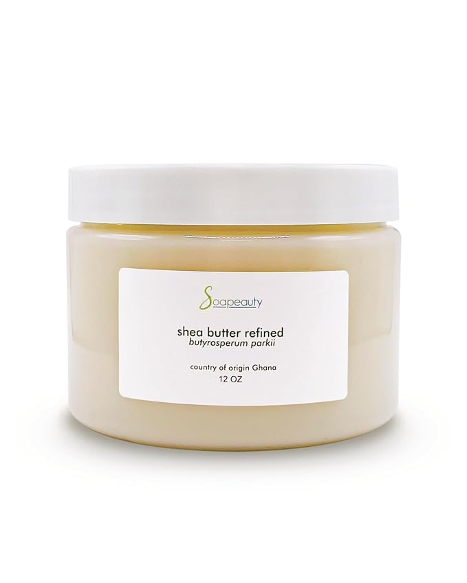 Soapeauty 100% Pure Refined African Shea Butter - Expeller Pressed, Odorless - Pure Moisturizer for Skin & Hair - Ethically Sourced from Ghana | 12 oz