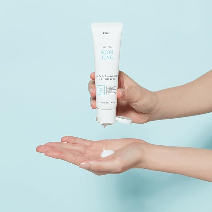 ETUDE SoonJung 2x Intensive Cream Duo Set for Barrier Repair | Rich Moist, Madecassoside & Panthenol for Soothing, Face Moisturizer for Sensitive Skin, pH Balanced, Hypoallergenic, 2.02 Fl Oz x 2pcs