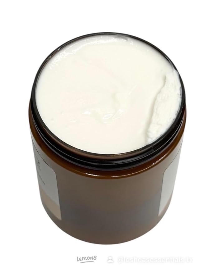 LE SHEA Egyptian Amber Body Butter w African Shea Butter, Mango Butter, Vitamin E Oil, Skin Cream, Vegan Moisturizer, Thick Lotion Plant Based Dry Cracked Hand Feet 8 oz