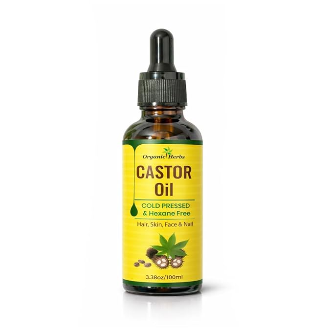 100% Pure Castor Oil Cold Pressed and Hexane Free Moisturizer Oil for Hair, Skin, Face and Nails | 3.8Oz/100ml
