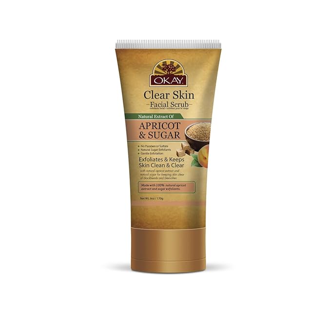 OKAY Pure Naturals Apricot & Sugar Facial Scrub - 6 oz / 170 ml