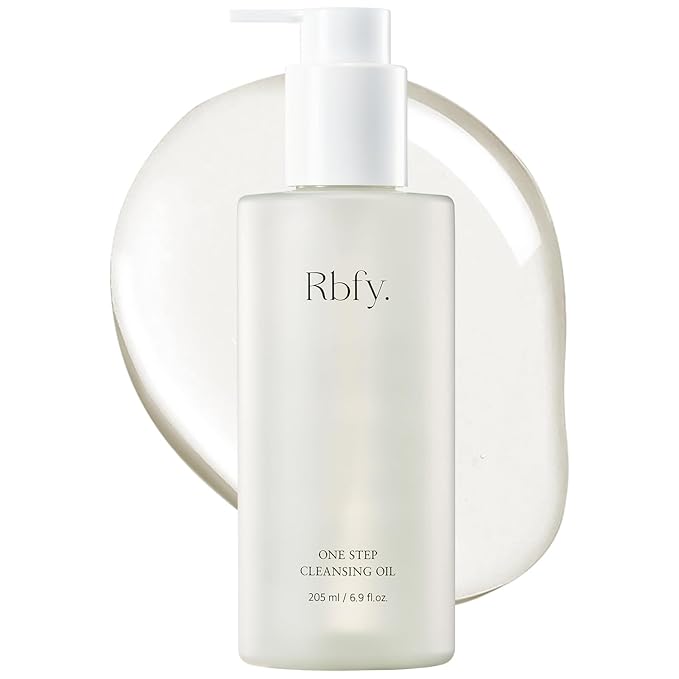 Rbfy. One Step Cleansing Oil - Lightweight Face Cleanser for Makeup, Sebum & Blackhead Removal with Grape Seed Oil | Non-Greasy, Sutiable for All Type Skins | Korean Skincare (6.9 fl oz)