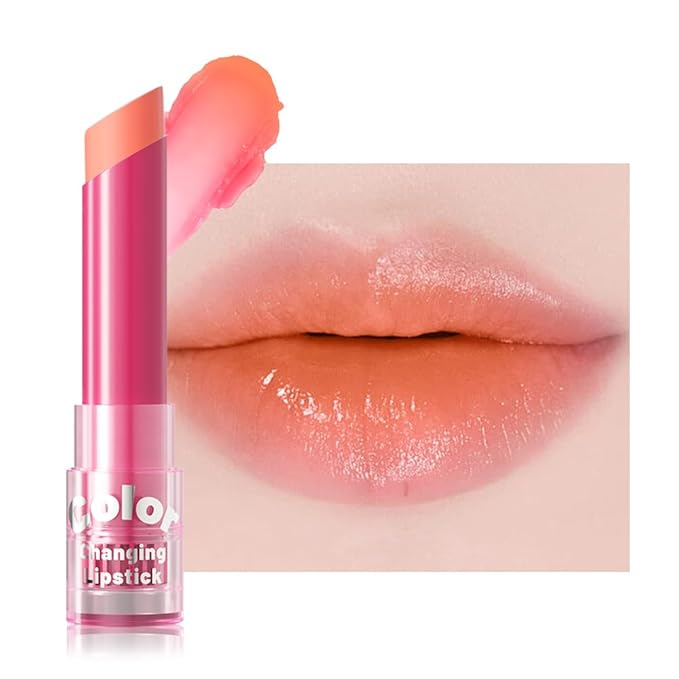 BINGBRUSH Color Changing Lipstick Set, PH Lip Balm Mood Lipstick, Natural Color-Changing Tint with Deep Moisture, Long Lasting Personalized Lip Gloss for Daily Wear or Gifts (03# Coral Kiss)