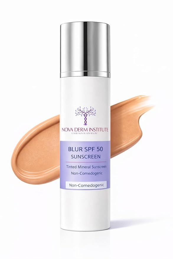 Tinted Mineral Sunscreen SPF 50 - Non Comedogenic Zinc Oxide 16.2% - No White Cast - Matte Finish Oil-Free Face Sunscreen, 1 fl oz.