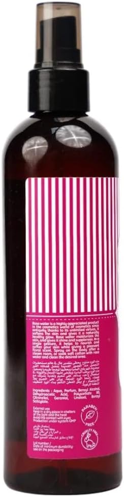 Jardin Oleane Organic Rose Water Facial Toner 250ml - Natural Rosewater Spray for Cleansing - Pure Rosewater for Hair - Rosewater Face Mist, Pore Tightening, Soothing Refreshing Toner for Glowing Skin