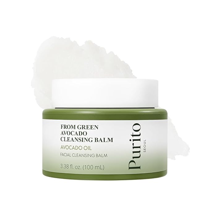 PURITO From Green Avocado Cleansing Balm 100ml / 3.38 fl. oz., Melt-In Moisture with Avocado Oil, Vegan, Cruelty-Free, Suitable for Dry Skin, Korean Skincare