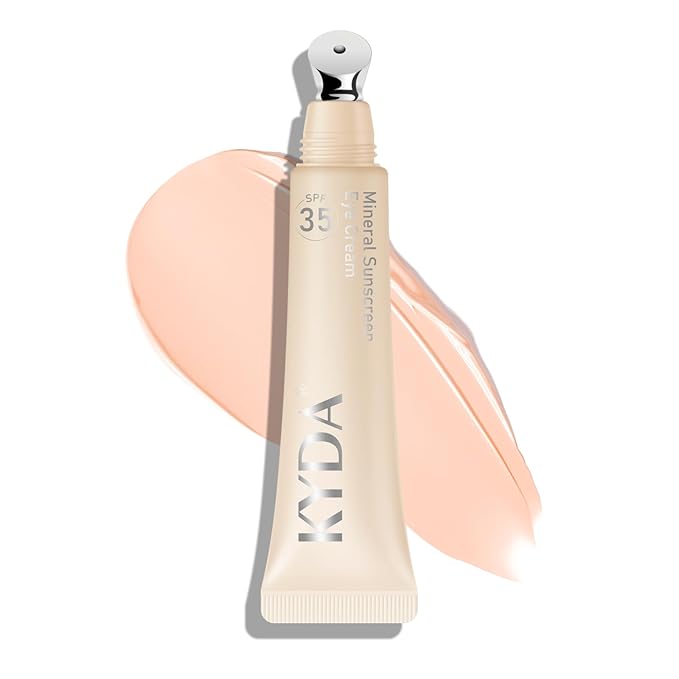 KYDA Mineral Eye Cream, Tined Eye Cream Color Corrector, 3-in-1 Anti-Aging Eye Cream for Dark Circle and Fine Lines, SPF 35, Fair