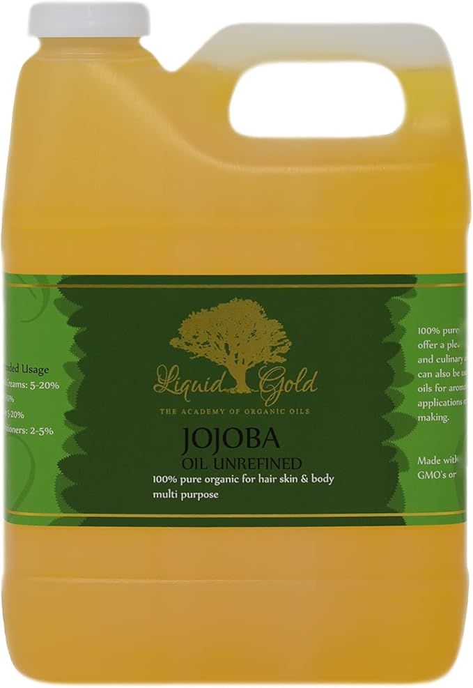 Liquid Gold Inc 32 Fl.oz Premium Golden Jojoba Oil 100% Pure Organic Cold Pressed Unrefined Skin Nail Health Care Moisturizer