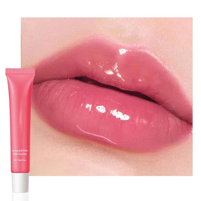 FeiCuiYun Summer Lip Butter Lip Balm, Ultra-Hydrating Natural Vegan Lip Balm, Sheer-Tinted Shine & Hydration, Soothes & Softens Dry Lips Skincare, Bálsamo labial hidratante #5 Pink Guava