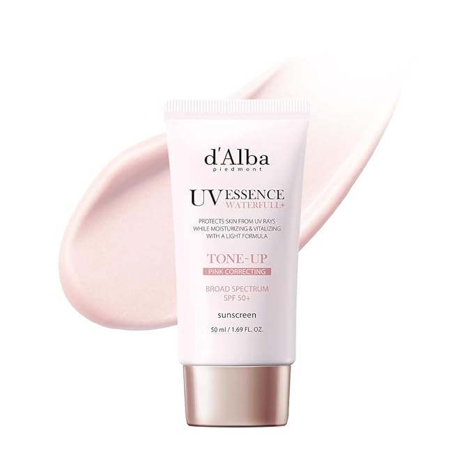 d'alba Piedmont Waterfull Tone-Up Sunscreen Serum BROAD SPECTRUM SPF 50 + Korean Sunscreen for Face, All Skin Tones (1.69 fl.oz.)