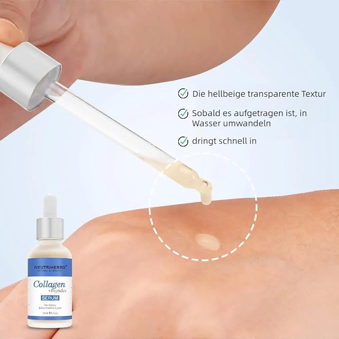 Neutriherbs Collagen Peptide Serum, Collagen Booster To Firm, Lift Facial Skin, Anti Aging Serum Helps Reduce Fine Lines & Wrinkles,Improve Skin Elasticity - 1fl oz