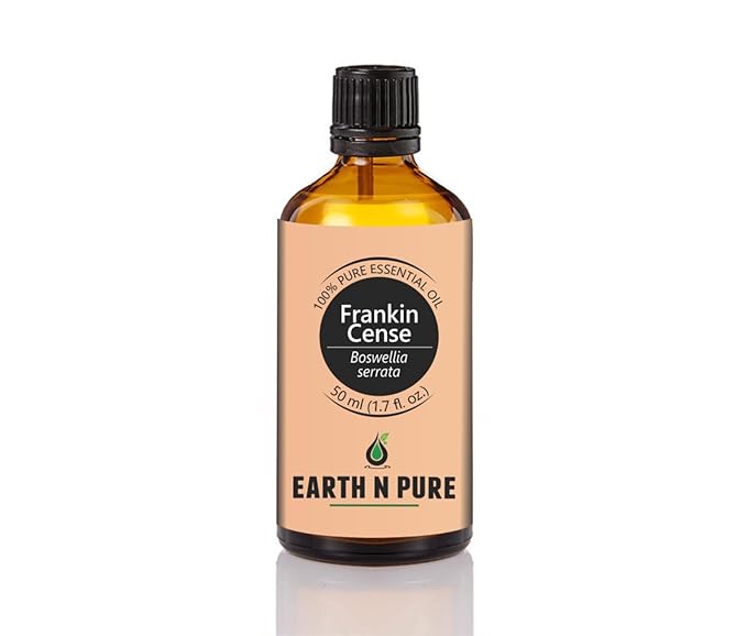 Earth N Pure Frankincense Essential Oil Steam Distilled, Undiluted, Natural and Therapeutic Grade with Glass Dropper 50 ml