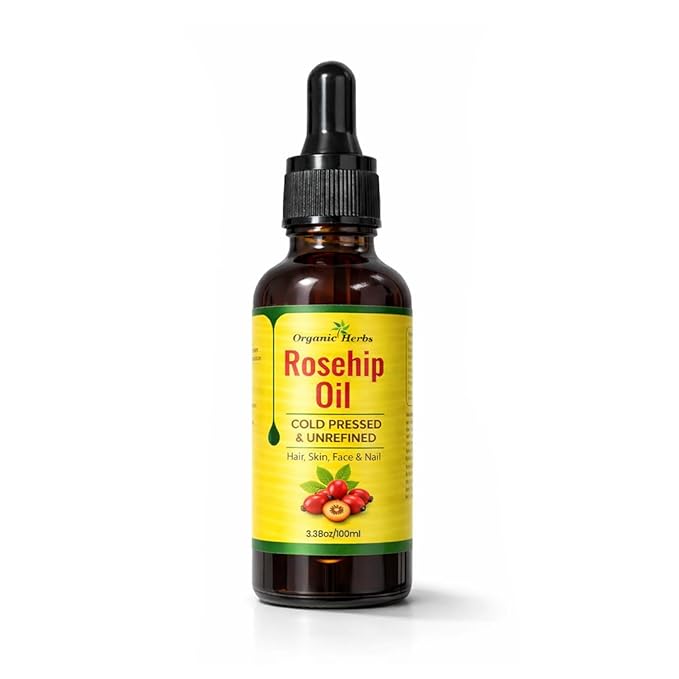 100% Pure Rosehip Seed Oil Cold Pressed and Unrefined Moisturizer Oil for Face, Hair, Skin & Nails | 3.8Oz/100ml