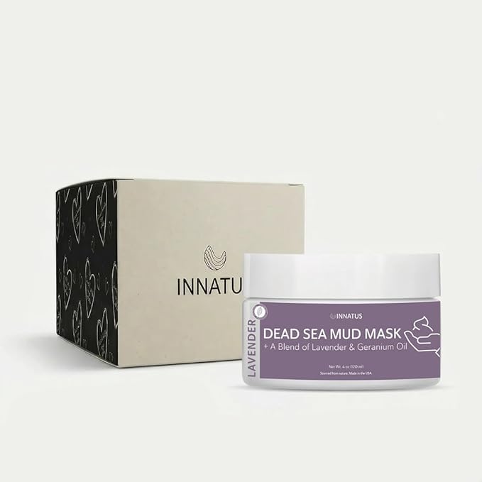 INNATUS Dead Sea Mud Mask with Lavander Oil – 4oz Detoxifying & Purifying Face Mask – Infused with Natural Oils for Acne Control & Skin