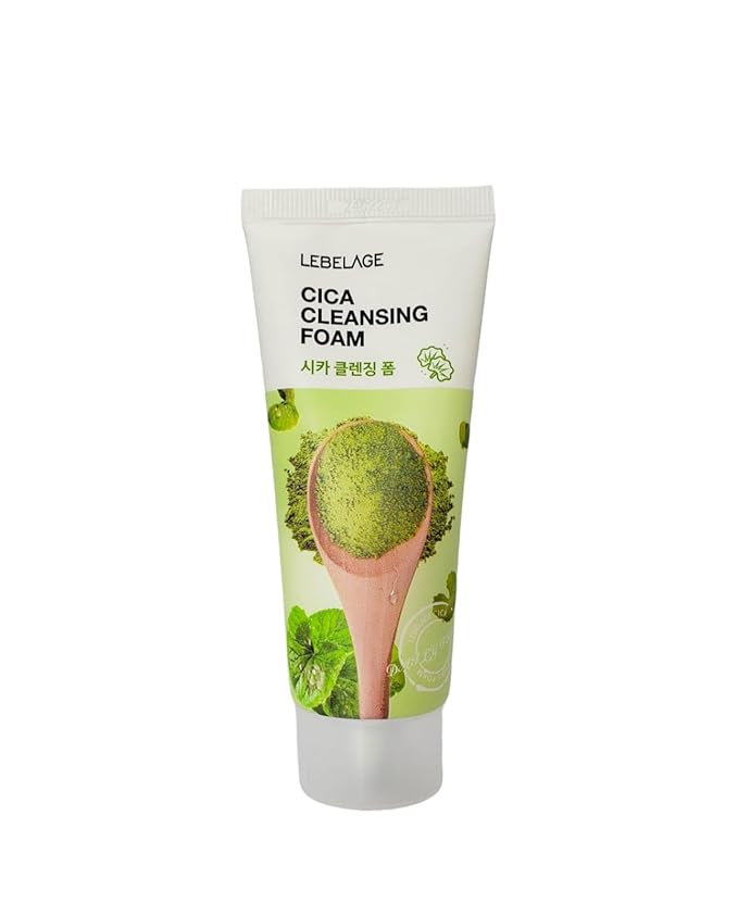 LEBELAGE Korean Cica Facial Cleanser 3.38 oz | Cleansing Foam Face Wash | Low pH Gentle Hydrating Daily Facial Cleanser Sensitive Skin | Deep Cleansing Foaming Cleanser, Pore Care-All Skin Types