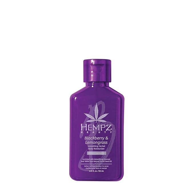 HEMPZ Body Lotion - Blackberry & Lemongrass Daily Moisturizing Cream, Shea Butter Hand and Body Moisturizer - Hemp Lotion - Skin Care Products, Hemp Seed Oil - Mini, 2.25 oz.
