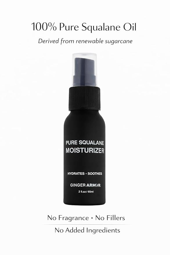 Pure Squalane Moisturizer – 100% Sugarcane-Derived, Lightweight Non-Comedogenic Face & Body Oil for Sensitive Skin, Fragrance-Free (2 fl oz)