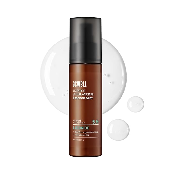 ACWELL Licorice pH Balancing Essence Hydrating Face Mist – Ultra-Fine, Triple Hyaluronic Acid & Panthenol, Soothing Hydration & Barrier Repair for Sensitive Skin, 3.38 fl oz