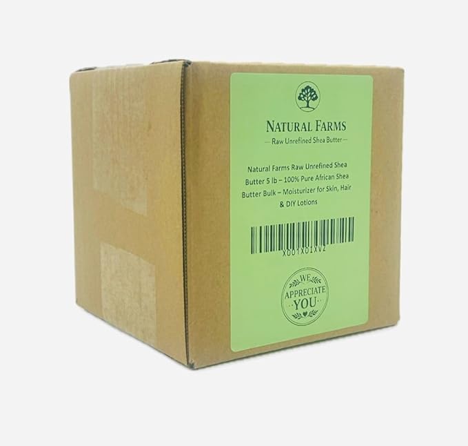Natural Farms Bulk Ivory Raw Unrefined Shea Butter 5lb from Ghana, Africa