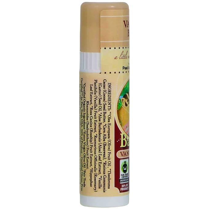 Badger Cocoa Butter Lip Balm-Vanilla Bean, 2 pack