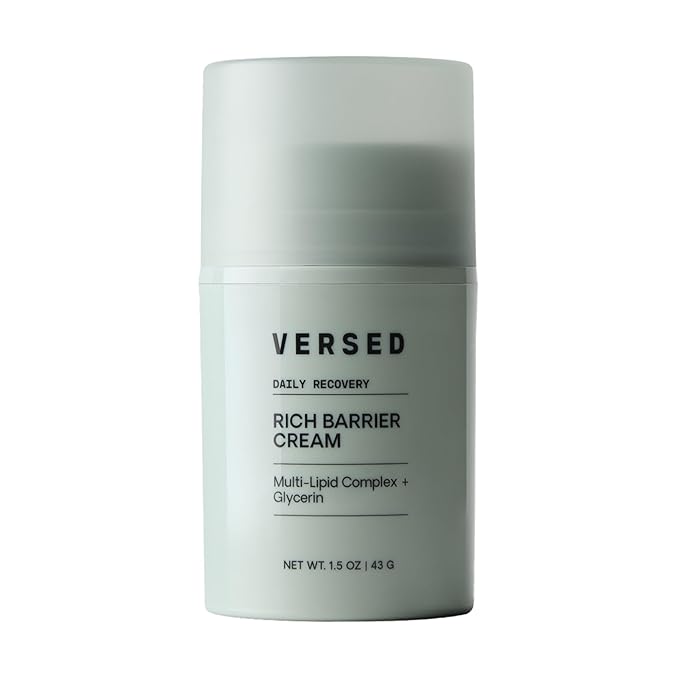 Versed Daily Recovery Rich Barrier Cream - Moisturizer Face Cream for Dry, Sensitive and Easily Irritated Skin - Facial Moisturizer with Glycerin and Multi-Lipid Complex, 1.5oz