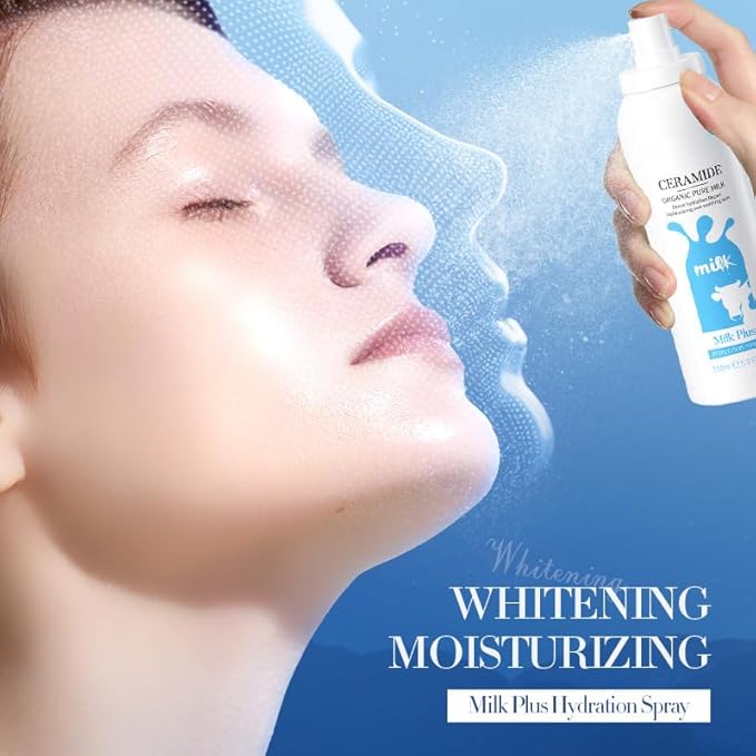Ceramide Milk Hydrating Mist, Nourishing Hydrating Mist, Protecting & Anti-Aging, Hydrating Refreshing Soothing Facial Mist Spray, Hyaluronic Ceramide Mist Hydrating Toner with Hylauronic Acid