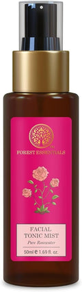 Forest Essentials Facial Tonic Mist with Pure Rosewater | Hydrating Daily Alchohol Free Toner for Glowing Skin| Hydrates Plumps & Minimises Open Pores for Glowing Skin, 50ml