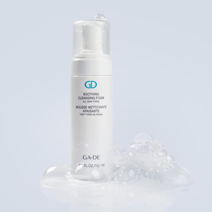 GA-DE Soothing Cleansing Foam for All Skin Types - Facial Cleanser - Enriched with Papaya, Mallow Flower, Chamomile, and Hyaluronic Acid - 5.07 oz