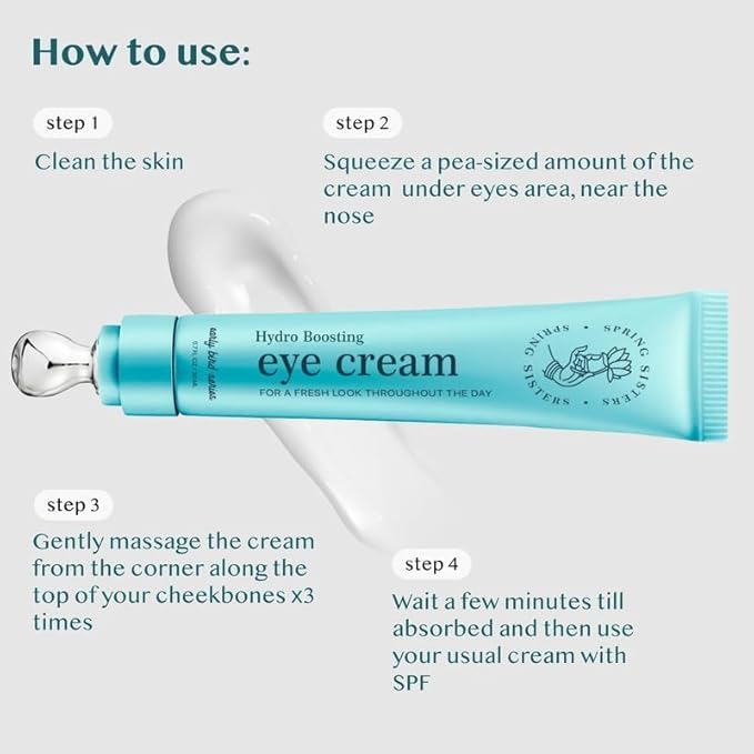 Under Eye Cream for Dark Circles and Puffiness - Caffeine Eye Cream Anti Aging Brightener With Niacinamide, Squalane, Peptide Complex, Korean Skin Care Formula - Massage Zinc Roller - Puffy Eyes