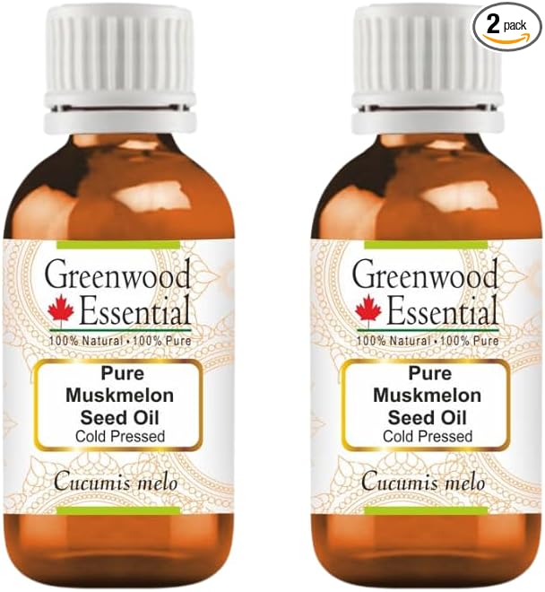 Greenwood Essential Pure Muskmelon Seed Oil (Cucumis melo) Cold Pressed (Pack of Two) 30ml X 2 (2 oz)