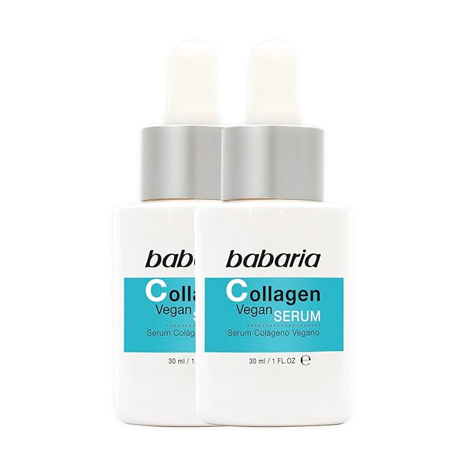 Babaria Collagen Vegan Serum - Serum for Face - Enhances Skin's Radiance - Contains Vitamin B5 and Moisturizing Agents - Improves Facial Looks - 2 pc