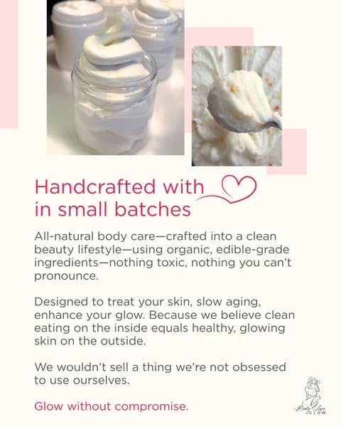 Bodyluxe Glow Organic Whipped Coconut Citrus Sugar Scrub – Handcrafted Dual-Action Cleanser & Exfoliator, Dry Skin Polish & Refresh All Skin Types