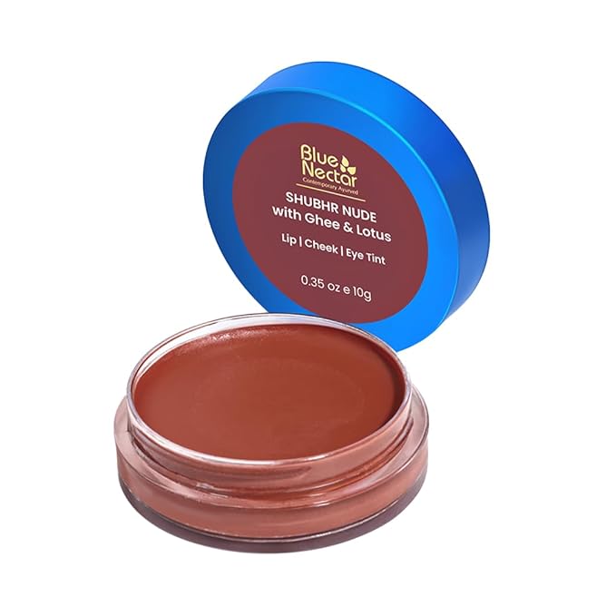 Blue Nectar Lip Tint Stain for Sheer Nude Tinted Lips | Hydrating Lip Tint, Color Infused, with Shea Butter for Natural Looking Finish (0.35 Oz)