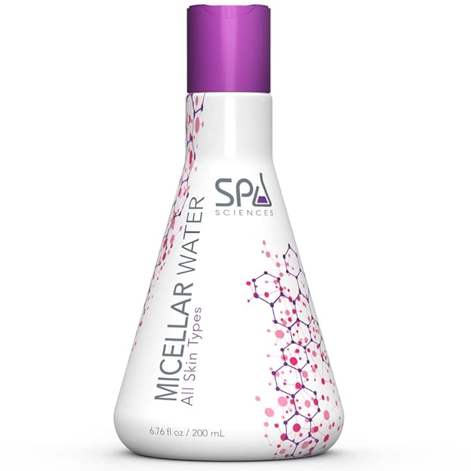SPA SCIENCES - Micellar Water - Made in the USA - With Hyaluronic Acid & Chamomile, Cucumber, Seaweed Extracts - Soothe, Cleanse, Protect - Vegan - For All Skin Types - 6.76oz