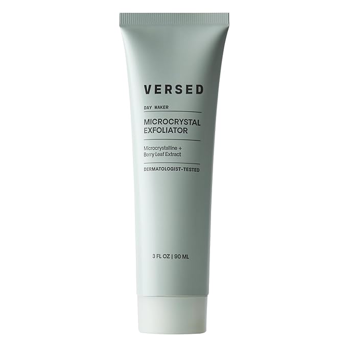 Versed Day Maker Microcrystal Exfoliating Cleanser - Creamy Facial Wash Helps Clear Dead Skin Cells - Microcrystalline, Biodegradable Alternative to Microbeads - Vegan (3 fl oz)