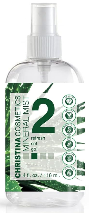 Christina Cosmetics Anti-Aging Mineral Mist - Deeply hydrating with bio-identical NMF's (Natural Moisturing Factors) Organic lavendar and plant based ingredients! - 4 oz. Spray