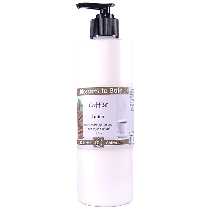 Blossom to Bath Coffee Lotion (16 ounce) - Natural Fragrance - Absorbs Quickly with a Rich Coffee-inspired Scent