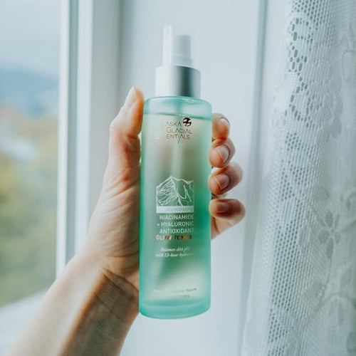 Alaska Glacial Niacinamide + Hyaluronic Glow Toner for Sensitive & Combination Skin | Refines Pores, Hydrates, Evens Tone | Antioxidant Brightening Mist – 120ml