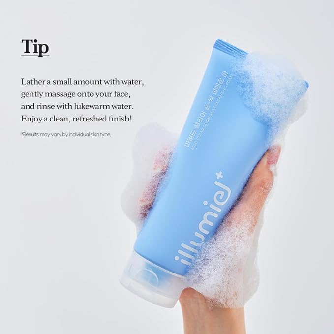 Mild Clear Cleansing Foam for Facial Cleansing with caulerpa lentillifera extract & Potassium [Vegan & Korean Skincare] – 5.07 fl. oz.