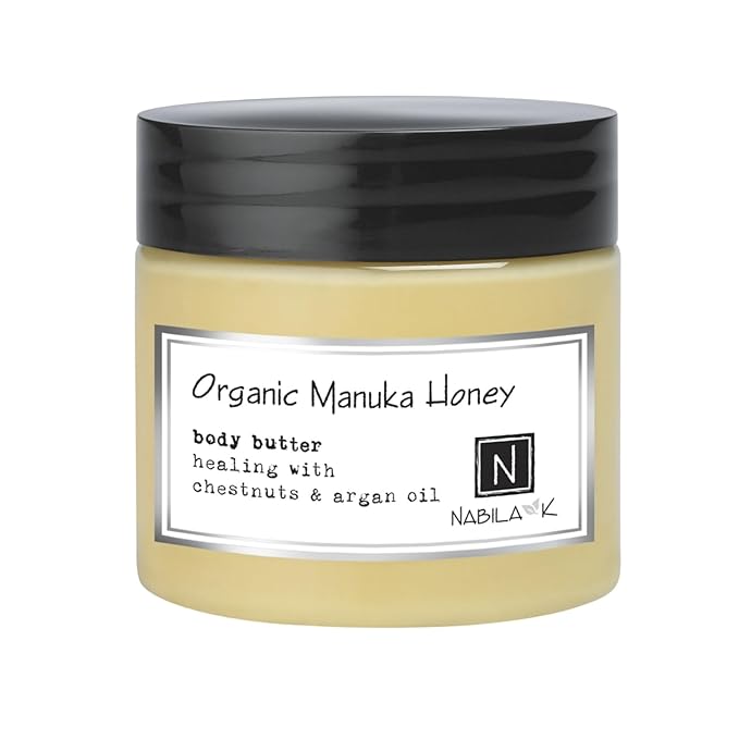 Nabila K Body Butter - Daily Moisturizer for Body Care - Skin Hydrating Deep Moisturizing - Natural Ingredients - Organic Honey - 2 oz