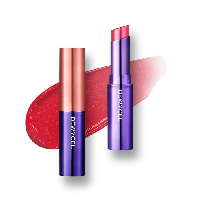 DEWYCEL TINTOURING BALM | #3 LIPS CORAL | Non-Sticky Moisturizing & Hydrating Tinted Lip Balm for Chapped Lips | Natural Color Lip Glow Balm