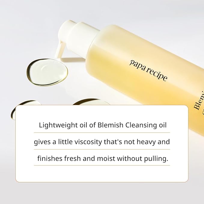 Papa Recipe Blemish Cleansing Oil 300ml – 71% Rice Bran Oil, Waterproof Makeup Remover & Blackhead Support, Hydrating Gentle Formula – Korean Facial Cleanser