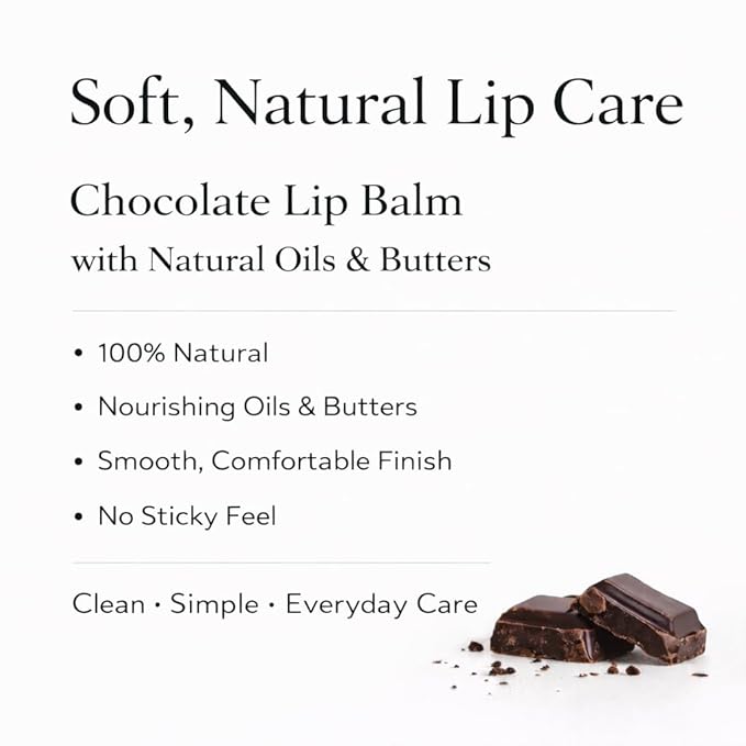 Chocolate Lip Balm | 100% Natural Lip Balm Moisturizer with Shea Butter, Cocoa Butter, Beeswax & Almond Oil | Hydrating Lip Care for Soft, Smooth & Healthy Lips | L4 KØØZMETIK