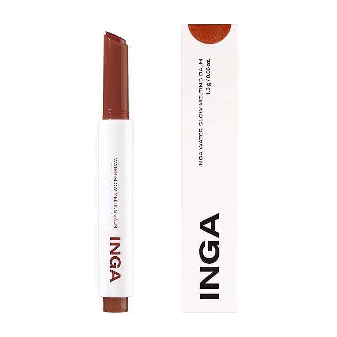 INGA Water Glow Melting Balm - Hydrating Tinted Lip Balm with Soft, Melt-On Texture, Natural Sheer, Glass-Like Finish with Non-Sticky, Lightweight Comfort (RED PUMPKIN JUICE)