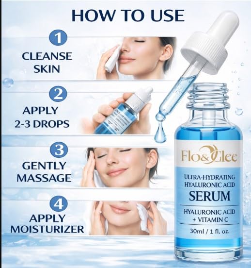 Hyaluronic Acid Face Serum with Vitamin C – Hydrating & Lightweight Moisturizer for Dry Skin, Anti Aging & Skin Brightening Serum for Women & Men – Daily Skincare 30ml