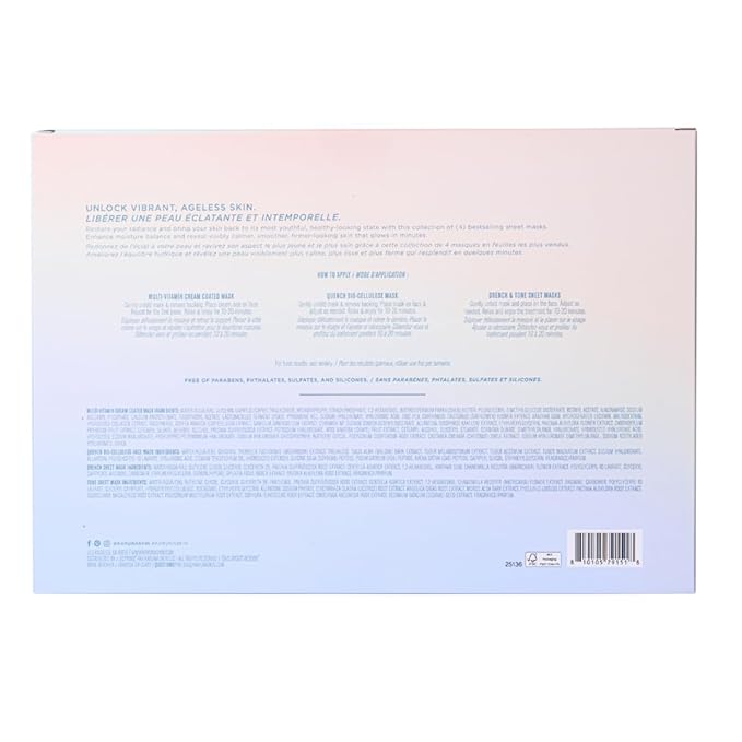 Karuna Ultimate Age-Defying Sheet Mask Essentials Set | 4 Pack – Drench, Tone, Multi-Vitamin & Quench | Free of Parabens, Phthalates & Sulfates | 2.86 OZ