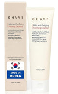 OHAVE Mild & Purifying Foaming Cleanser Gentle Vegan Face Wash,korean skin care, beauty, Hydrating & Soothing,makeup remover