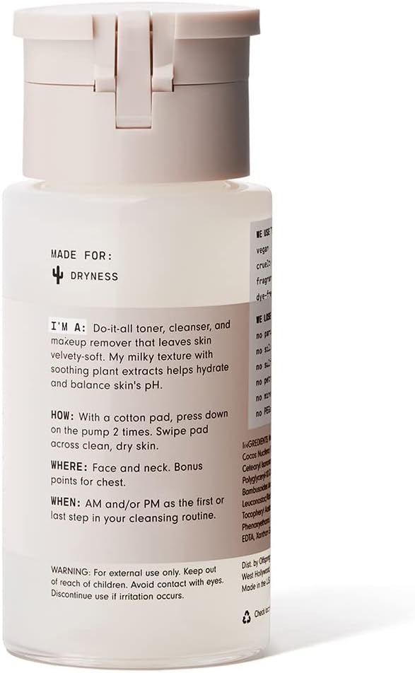 Versed Skin Soothe Hydrating Milky Toner for Face - Nourishing Coconut Water with Algae & Bamboo Extracts - Helps Restore Skin’s Natural pH Balance (V1 Skin Soothe - 4 Fl Oz (Pack of 1))
