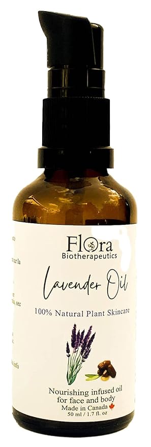 FLORA Organic Lavender infused in JOJOBA Oil. Relaxing. Calming. Regenerative. 1.7 fl oz. Made in Canada